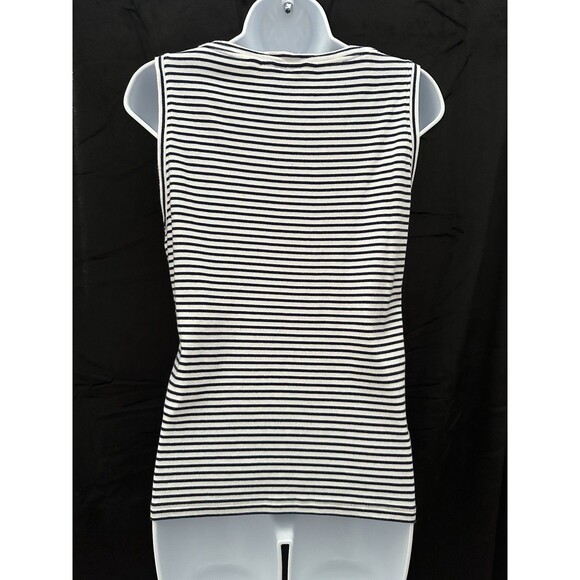 Vineyard Vines Blue & White Stripe Sleeveless Tank Top Scoop Neck, Size M - Picture 5 of 5